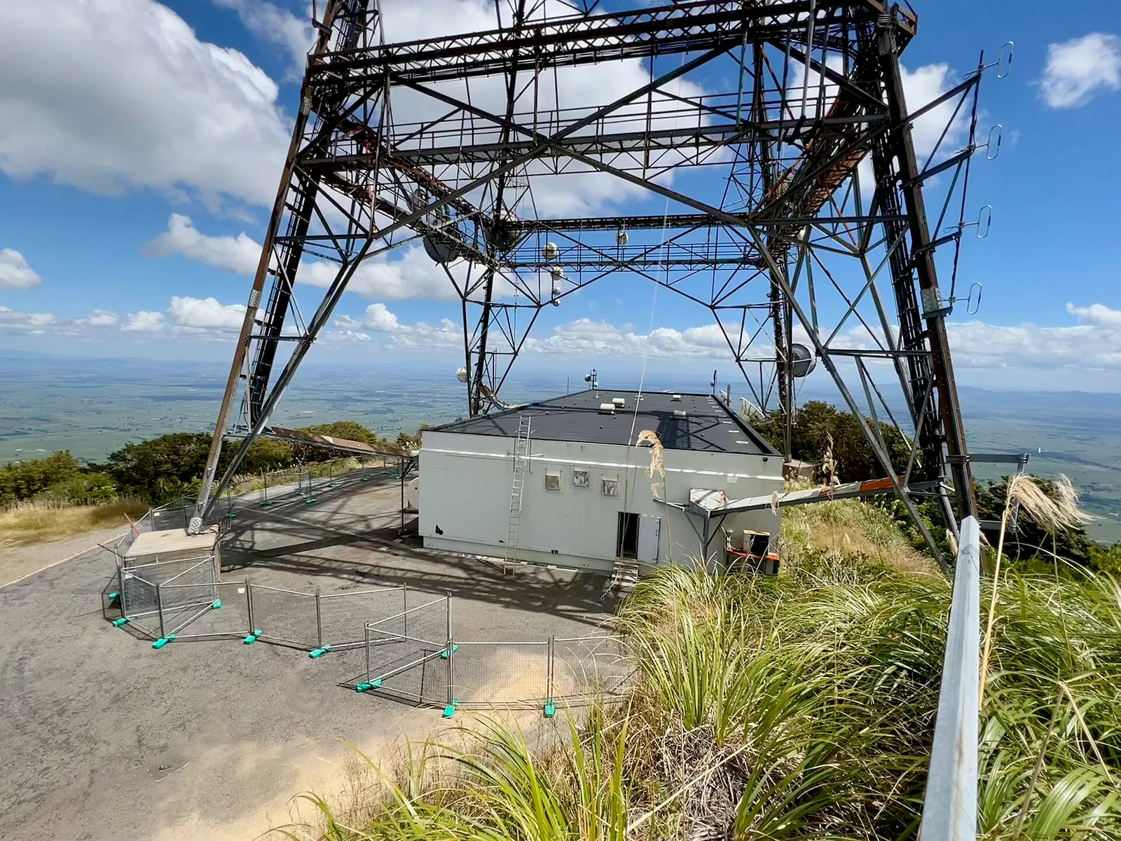 The television transmitter on the summit of Mount Te Aroha